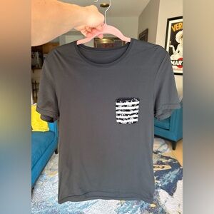 Burberry Sequined-Pocket T-Shirt, Black